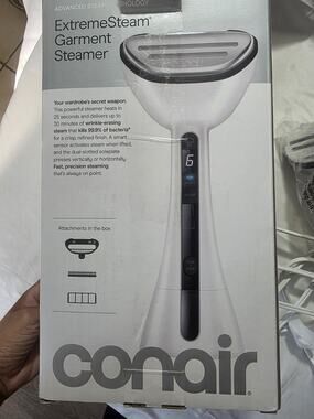 Conair ExtremeSteam Garment Steamer Handheld Corded 25s Heat 30min White/Black